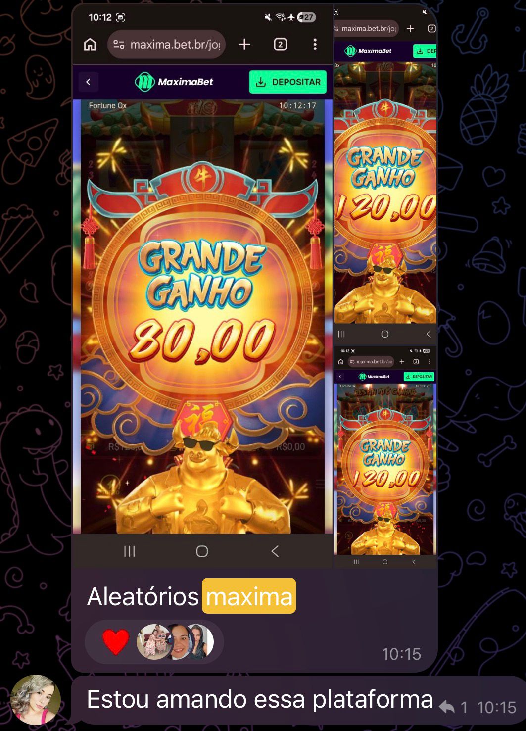 Grande ganho aleatório de R$ 80 no Fortune Ox